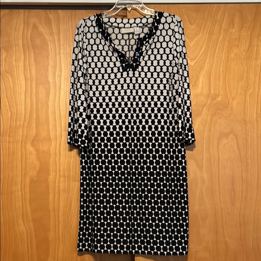 Chico’s Black and White Geometric Dress